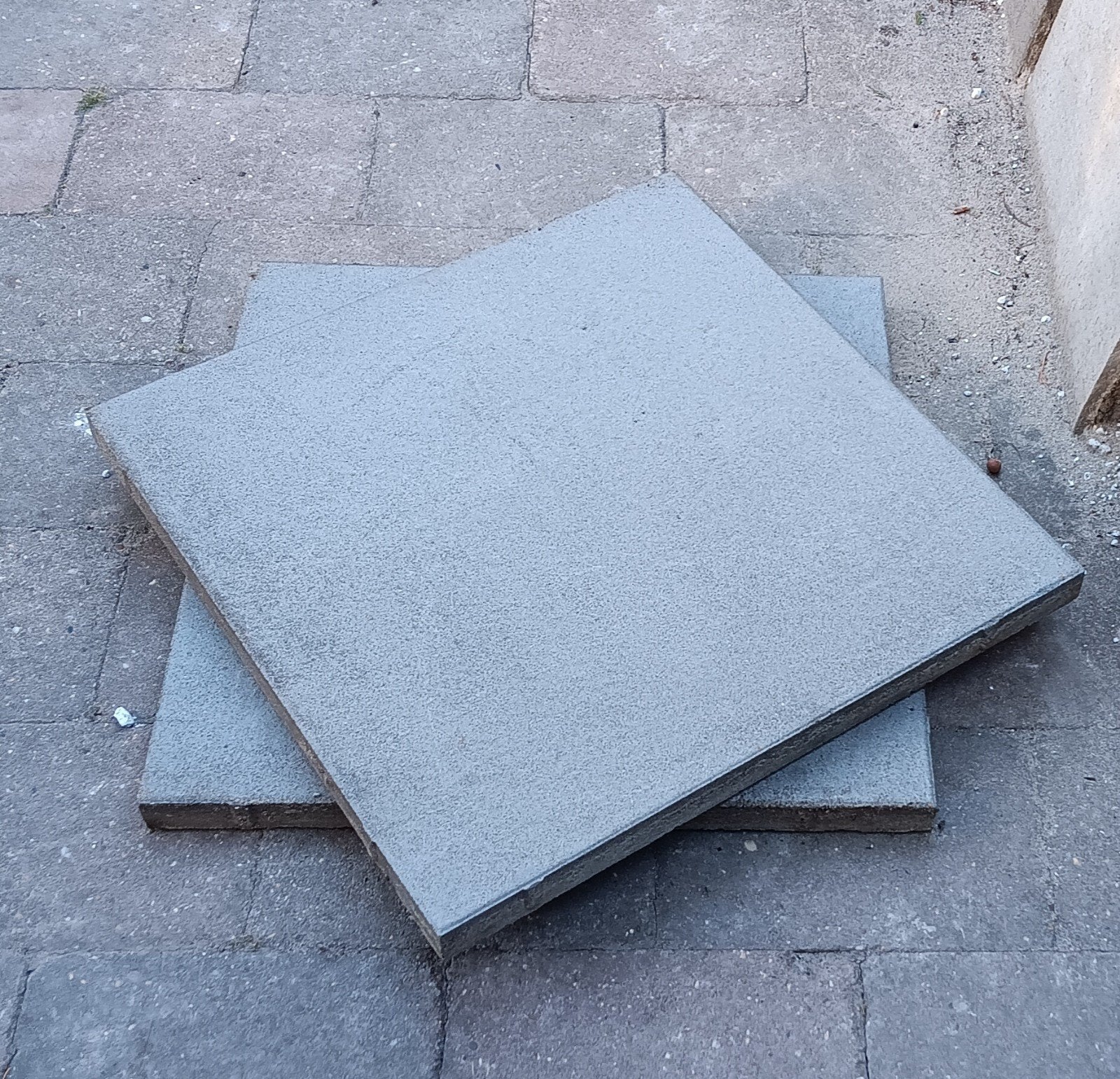 Grijze terrastegels 60x60, Tuin en Terras, Tegels en Klinkers, Ophalen, Gebruikt, 10 m² of meer, Beton