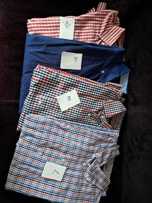 overhemden john cabot 2 x,tommy hilfigen, Ophalen of Verzenden, Zo goed als nieuw, Blauw
