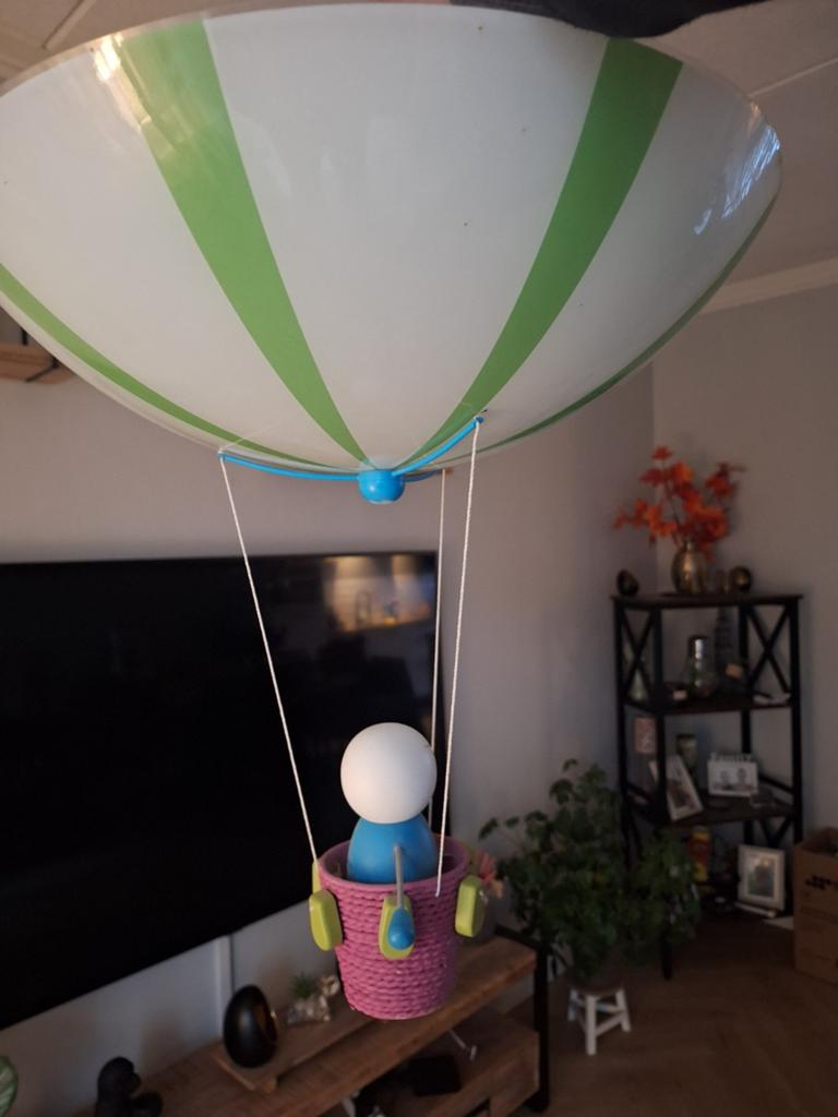 Luchtballon lamp., Ophalen, Zo goed als nieuw, Glas, Minder dan 50 cm