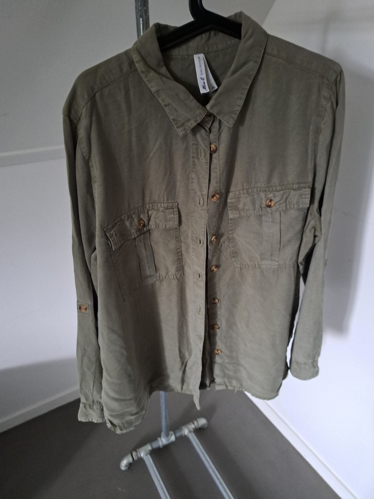 Miss  Etam  stoere legergroene blouse xxl, Ophalen of Verzenden, Zo goed als nieuw, Maat 46/48 (XL) of groter, Groen