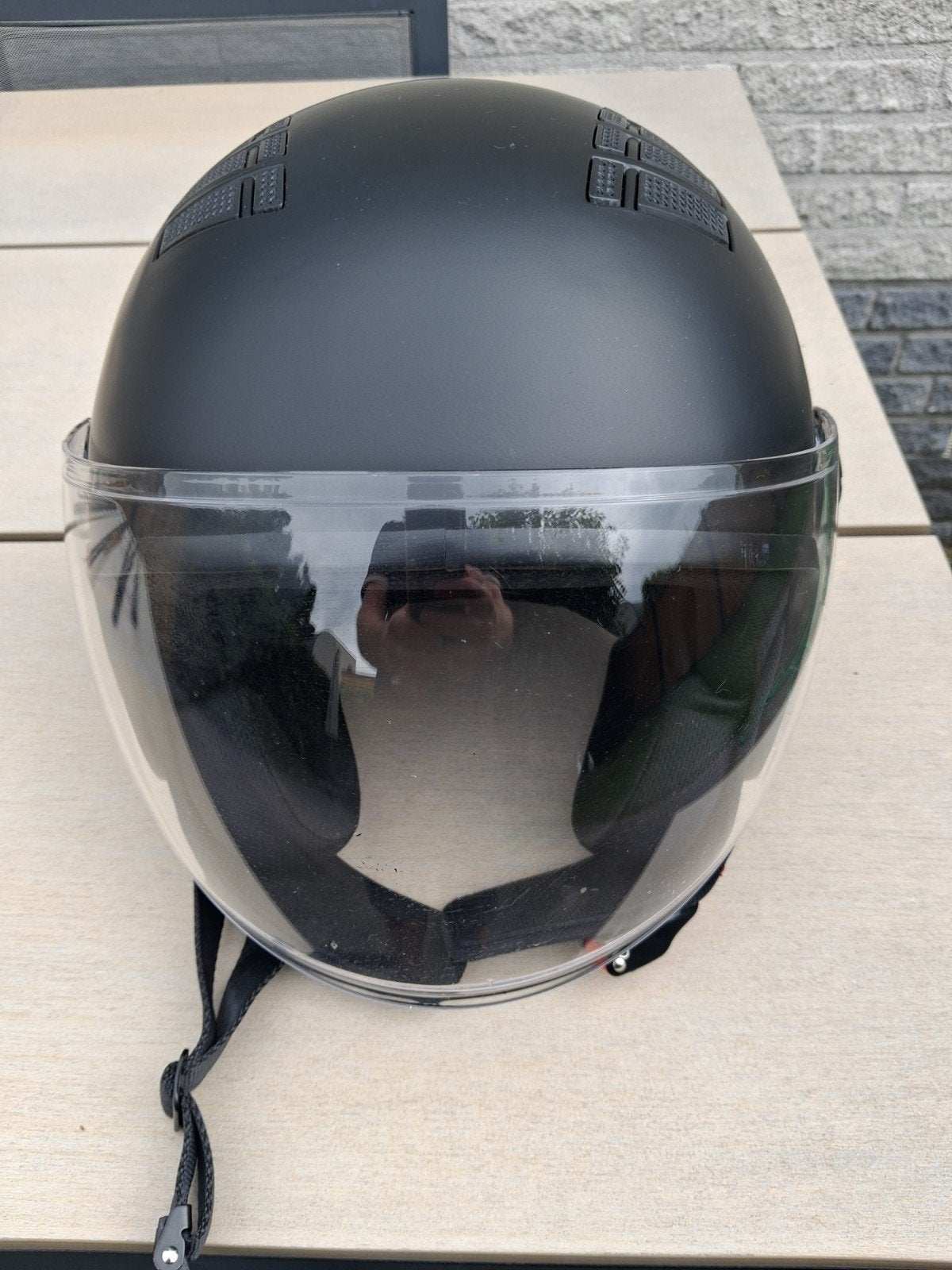 Vinz jet Helm 59 60(ongebruikt)Mat Zwarte Scooterhelm Maat L, Ophalen of Verzenden, Zo goed als nieuw, Large, Vinz Helmets