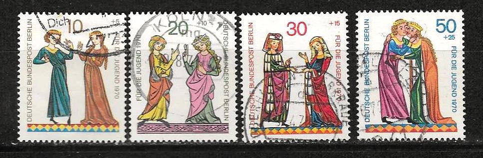 Berlin 354-357, Ophalen of Verzenden, BRD, Gestempeld