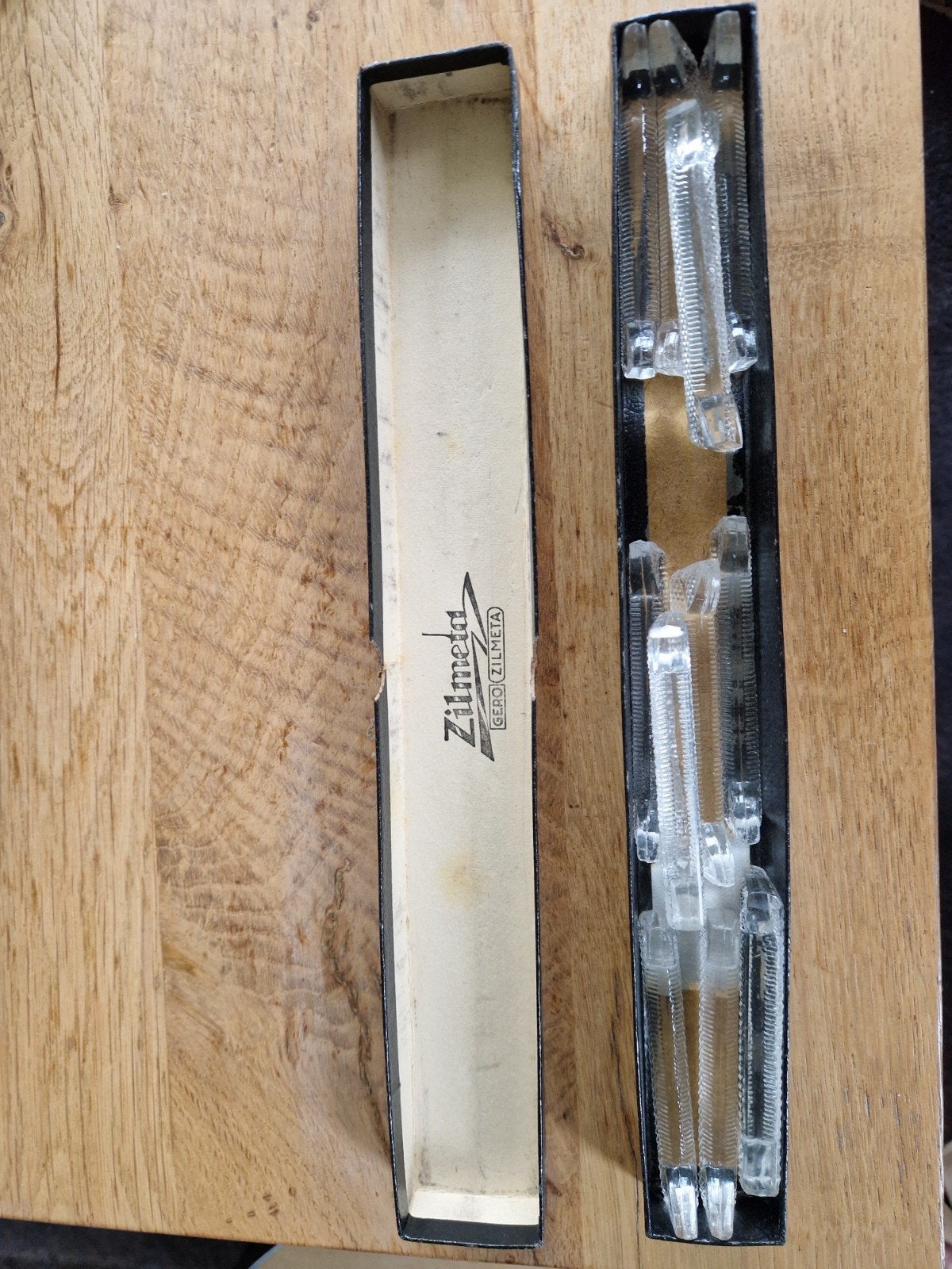 Zilmeta Gero Bestekonderdelen - Vintage Glazen  messenlegger, Antiek en Kunst, Ophalen of Verzenden