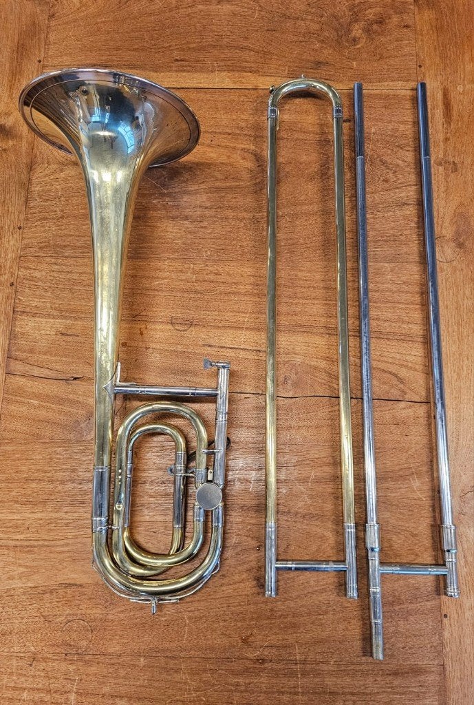 W. Zuber Barmen Bb/F Tenor Trombone, Ophalen, Gebruikt, Tenor