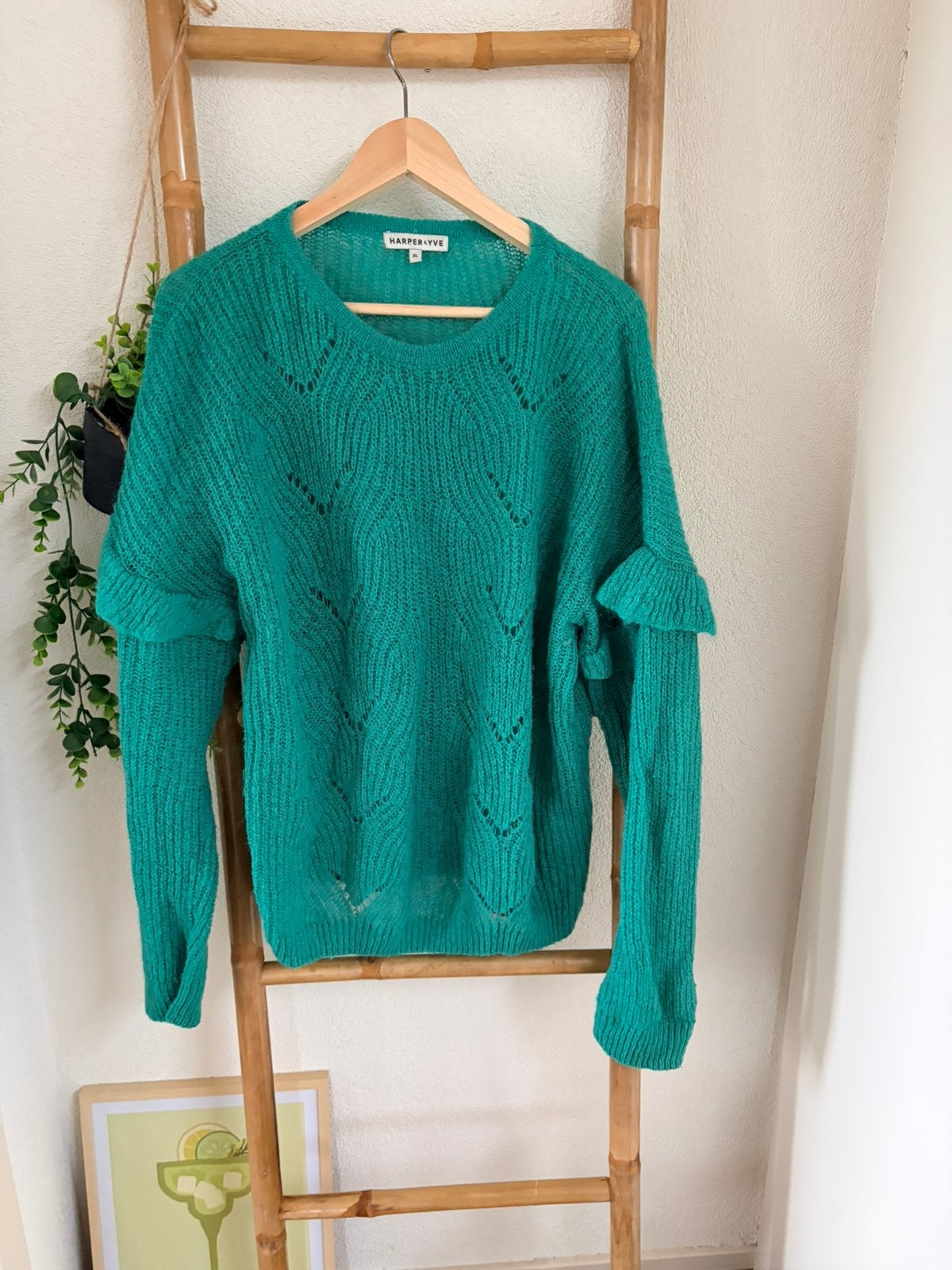Harper & Yve gebreide trui met mohair maat xl, Ophalen of Verzenden, Zo goed als nieuw, Maat 42/44 (L), Groen