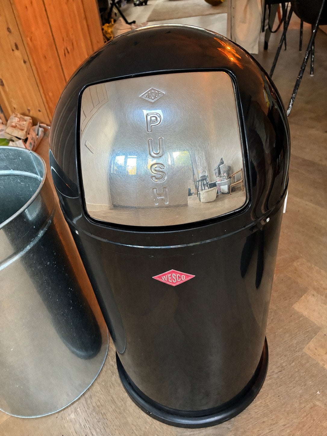 Wesco pushboy - zwart - 50 liter, Huis en Inrichting, Woonaccessoires | Prullenbakken, Ophalen, 50 – 75, 40 liter of meer, Zo goed als nieuw