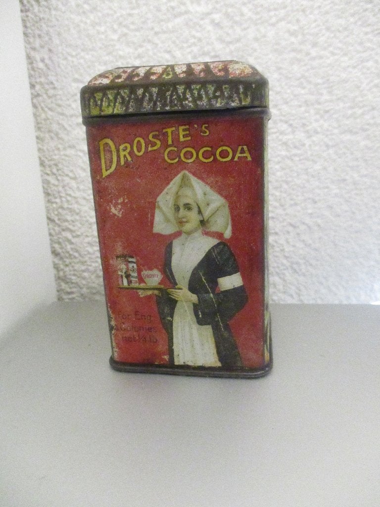 Antiek Droste cacao blikje  9 cm x 5 cm, Verzamelen, Blikken, Ophalen of Verzenden, Gebruikt, Overige, Droste