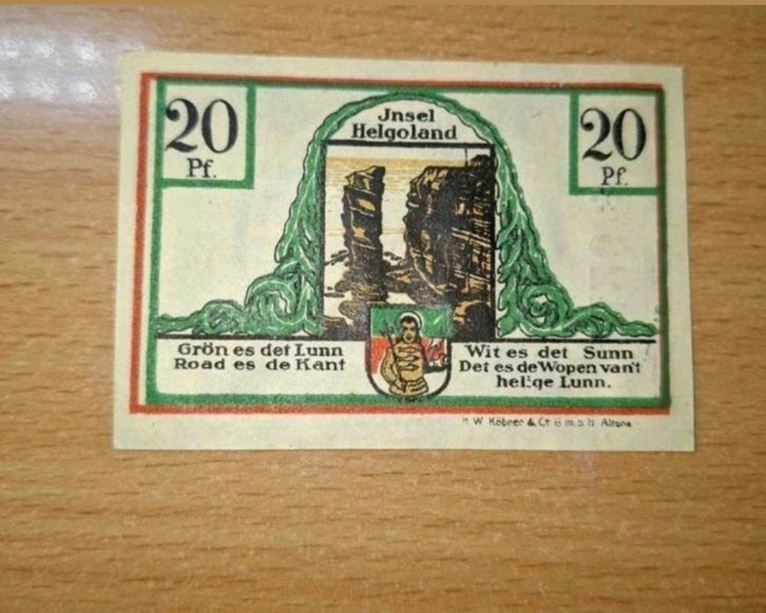 Duits Notgeld Helgoland Noodgeld, Ophalen of Verzenden, Duitsland