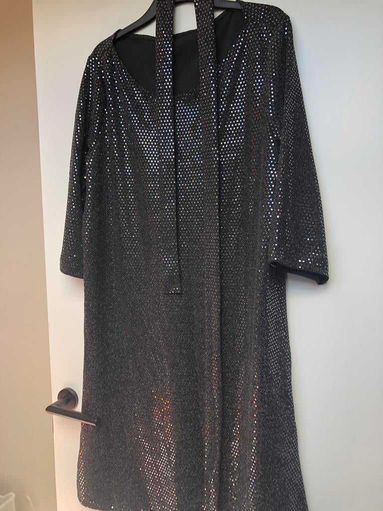 Nieuw feestjurk pailletten 44, Kleding | Dames, Zwart, Maat 42/44 (L), Nieuw, Ophalen of Verzenden