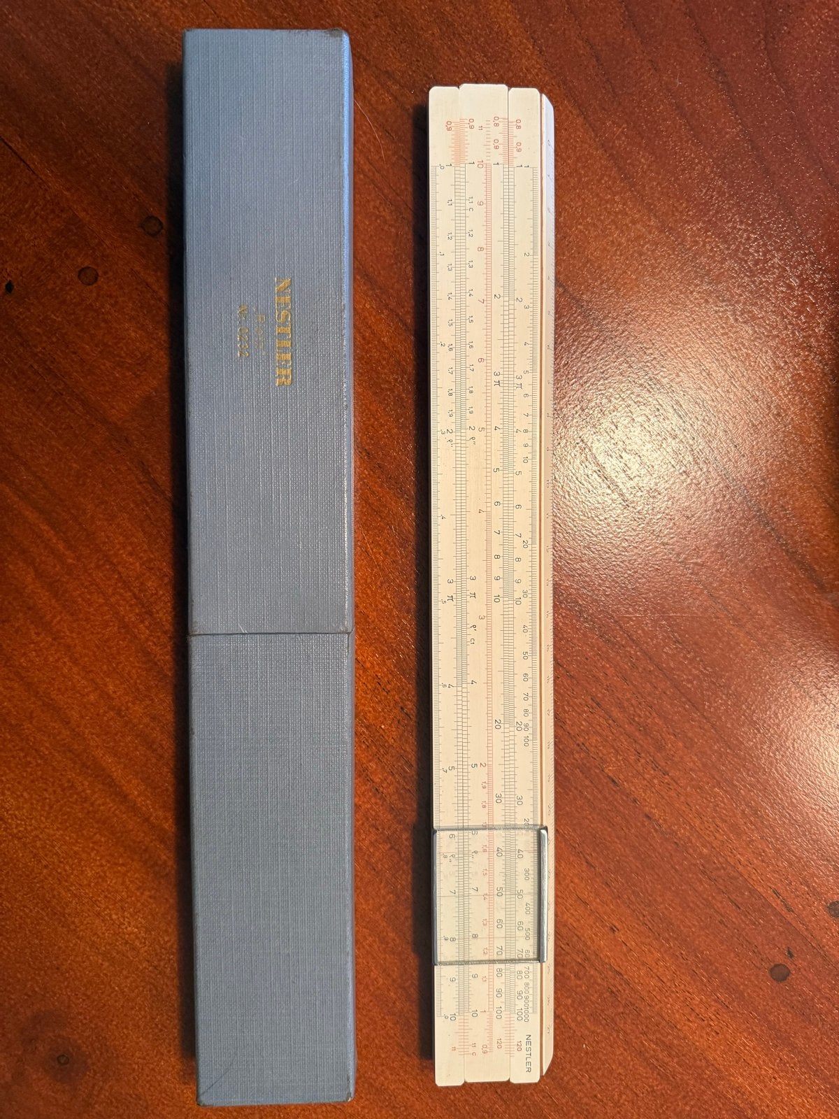 Albert Nestler Rietz Nr. 0232 Rekenliniaal met Etui, Ophalen of Verzenden