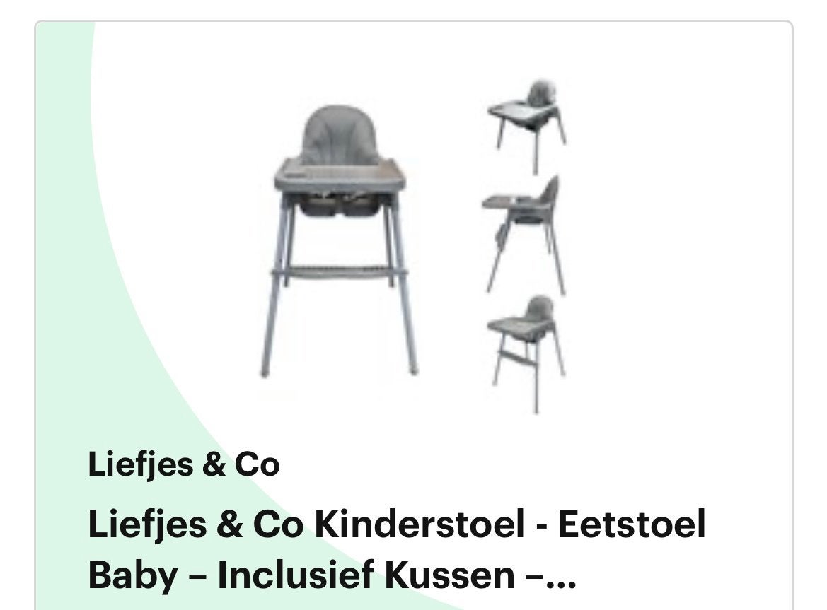 Witte kinderstoel met grijze zitting, Ophalen, Nieuw, Overige typen, Gordel(s)