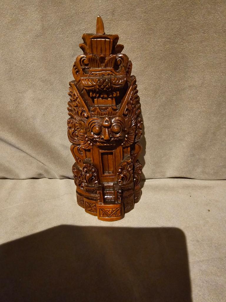 Handgesneden Balinese Houten Beelden Set - 3 Stuks, Antiek en Kunst, Kunst | Niet-Westerse kunst, Ophalen of Verzenden