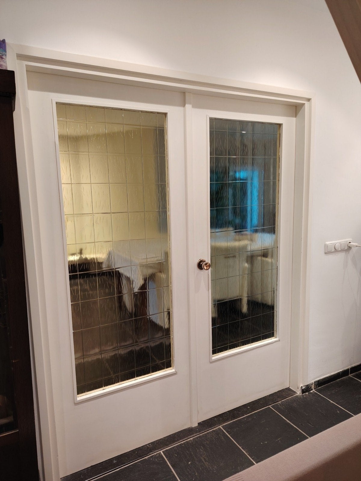 Jaren '30 stijl binnendeuren met geslepen Crepi glas, Doe-het-zelf en Verbouw, Ophalen, 80 tot 100 cm, Binnendeur, Glas