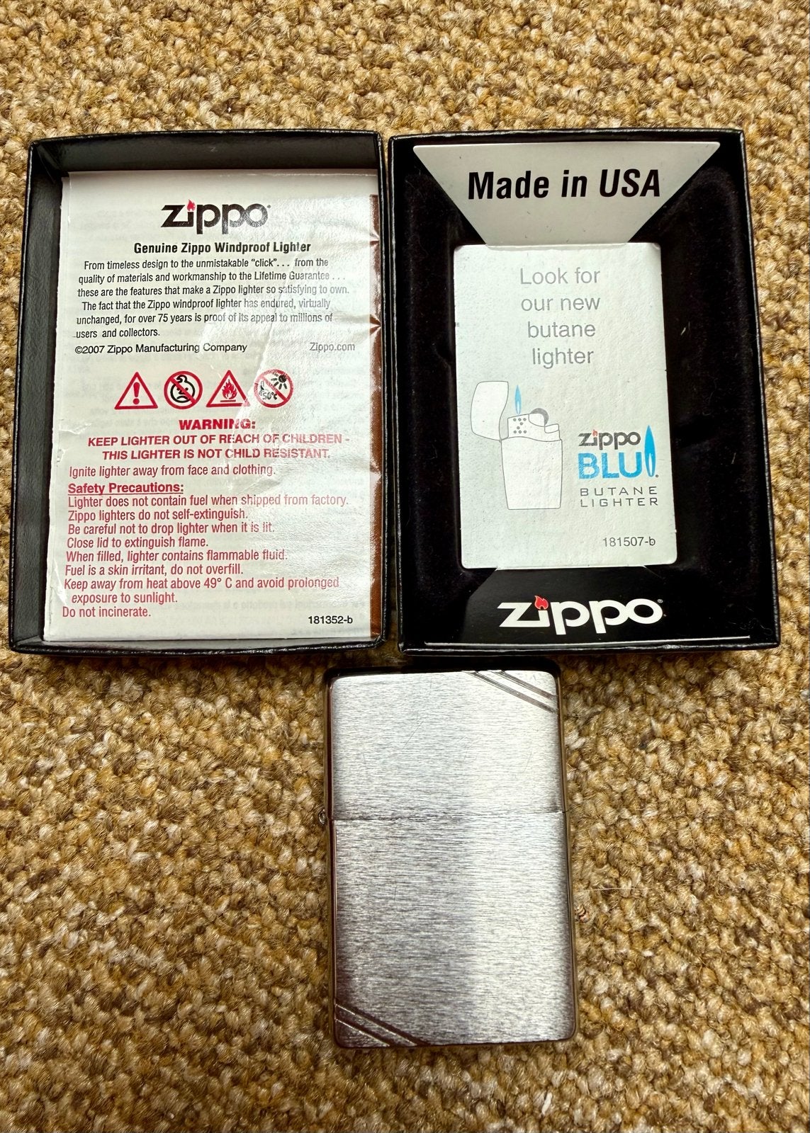 Zippo Aansteker - Made in USA - Zo goed als nieuw, Ophalen of Verzenden, Zo goed als nieuw, Aansteker