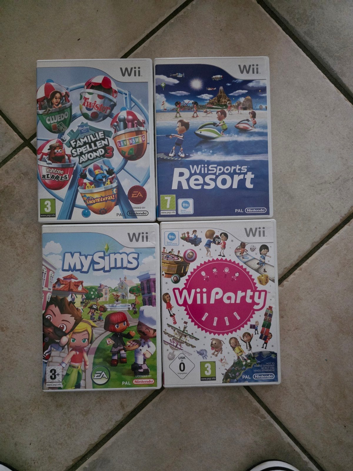 Bundel: Wii Sports Resort, Wii Party, MySims, Famil, Gebruikt, Overige genres, Eén computer, Ophalen of Verzenden