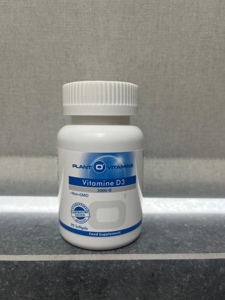 Plant O Vitamins Vitamine D3 2000 IE - 90 Softgels, Ophalen of Verzenden, Nieuw, Poeder of Drank