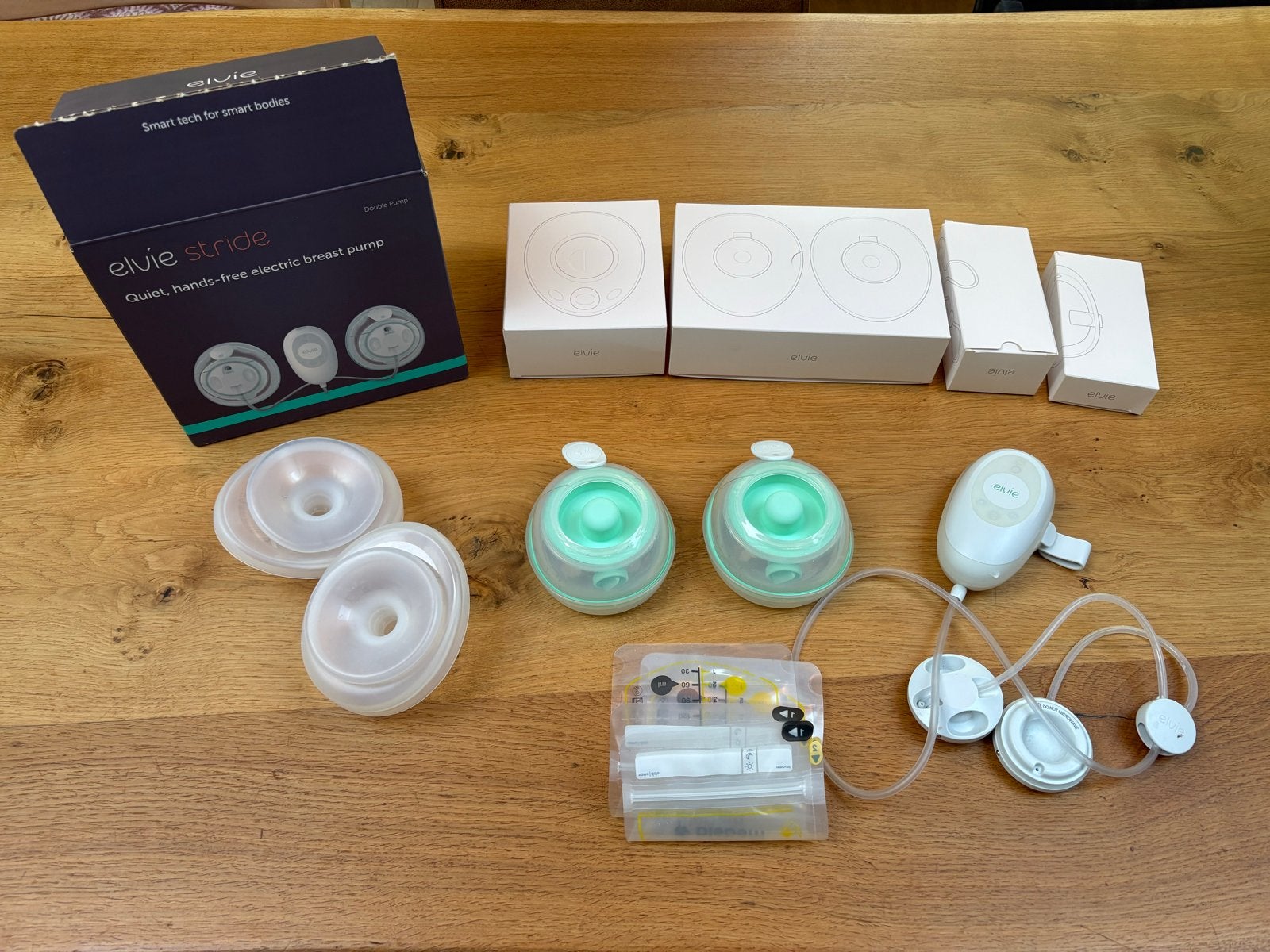 Elvie Stride handsfree kolfapparaat + 21mm en 24mm schilden, Kinderen en Baby's, Ophalen, Gebruikt, Borstkolf, Draadloos