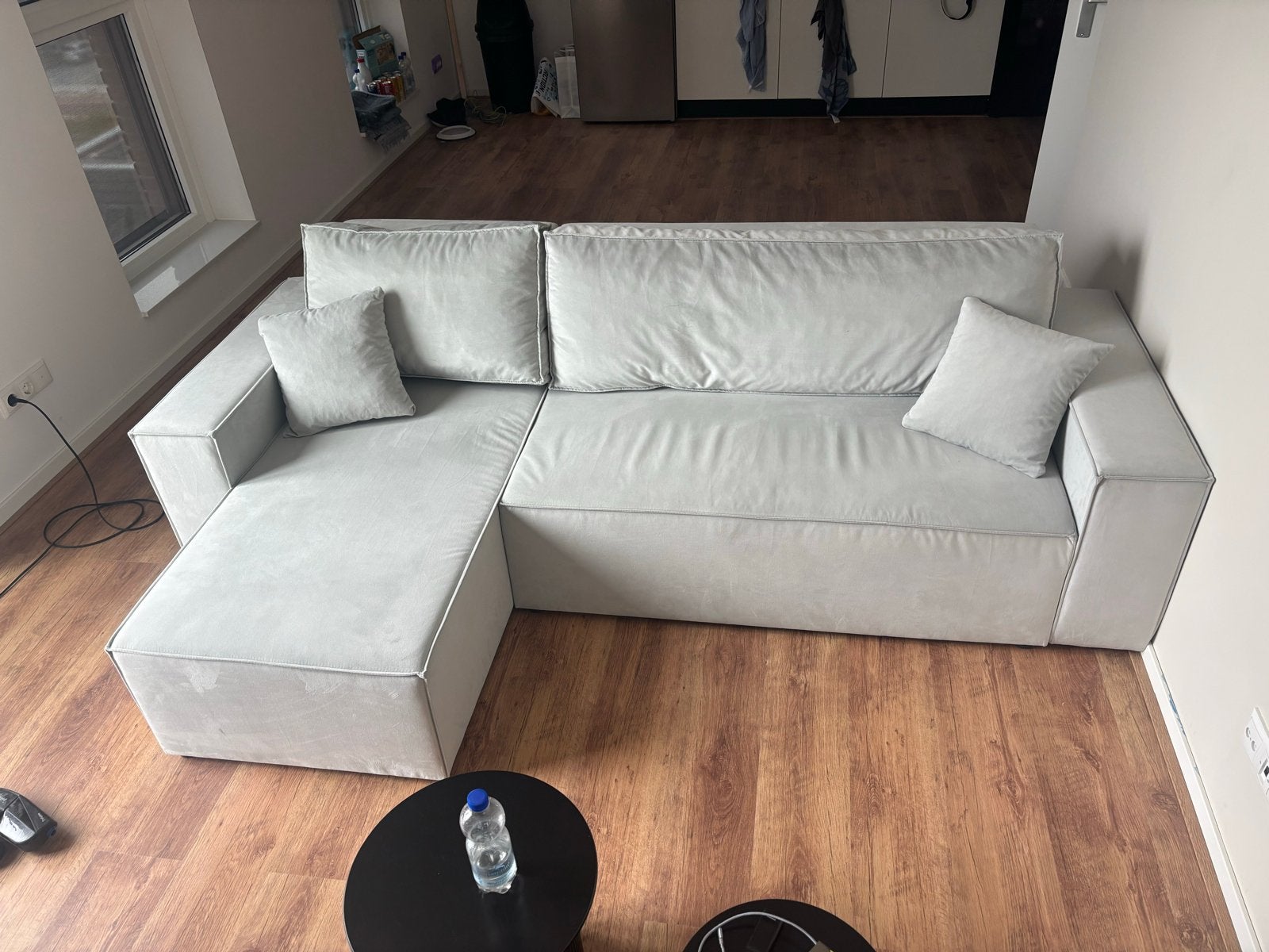 Moderne Hoekbank & slaapbank - Grijs - Comfortabel en Ruim, Ophalen, 250 tot 300 cm, 125 tot 150 cm, Hoekbank