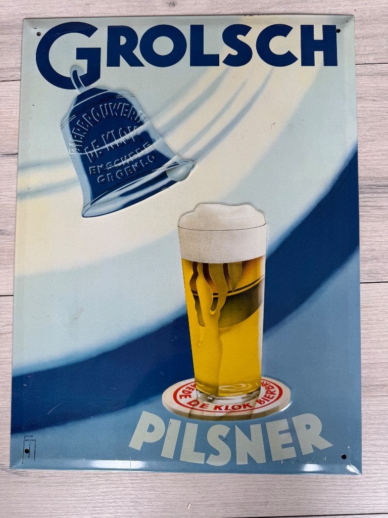 Grolsch bord, Ophalen of Verzenden, Gebruikt, Reclamebord, Plaat of Schild, Grolsch