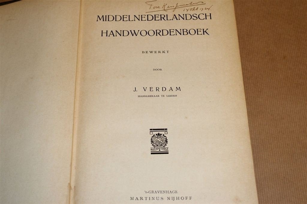 Middelnederlandsch Handwoordenboek — J. Verdam [1911], Ophalen of Verzenden