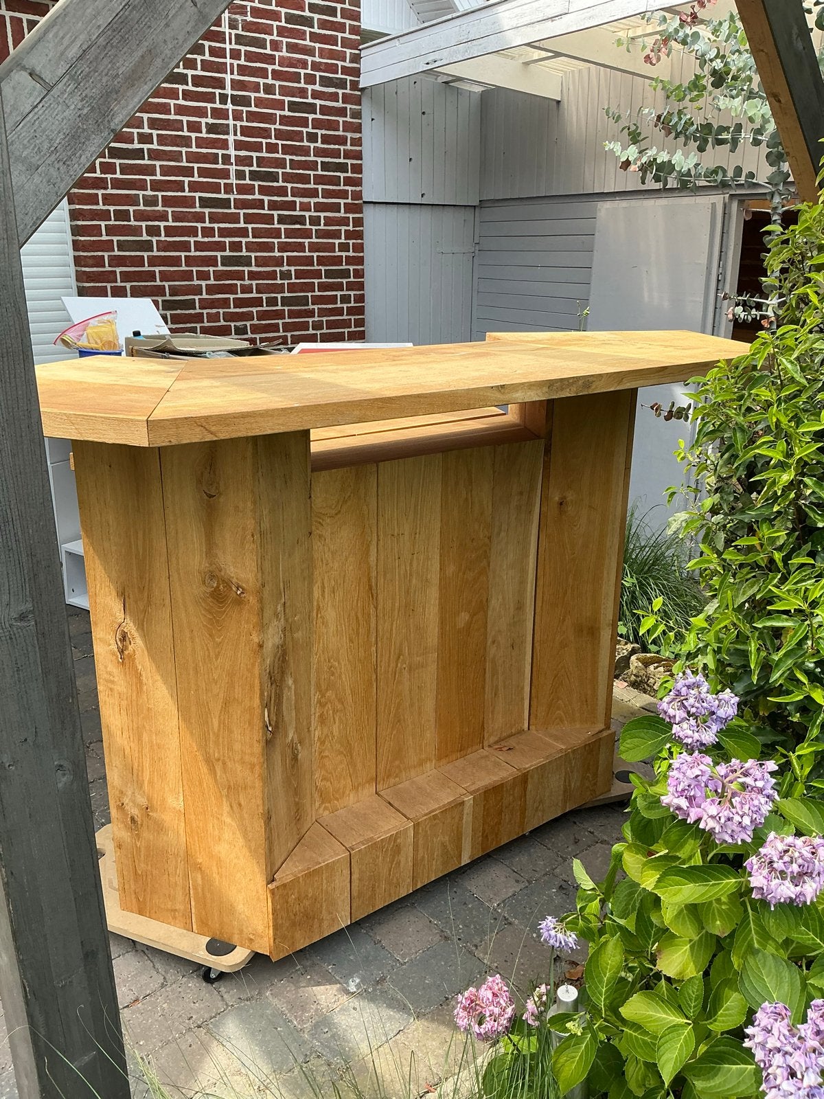 Robuuste houten bar voor tuin of terras, Ophalen of Verzenden, Gebruikt