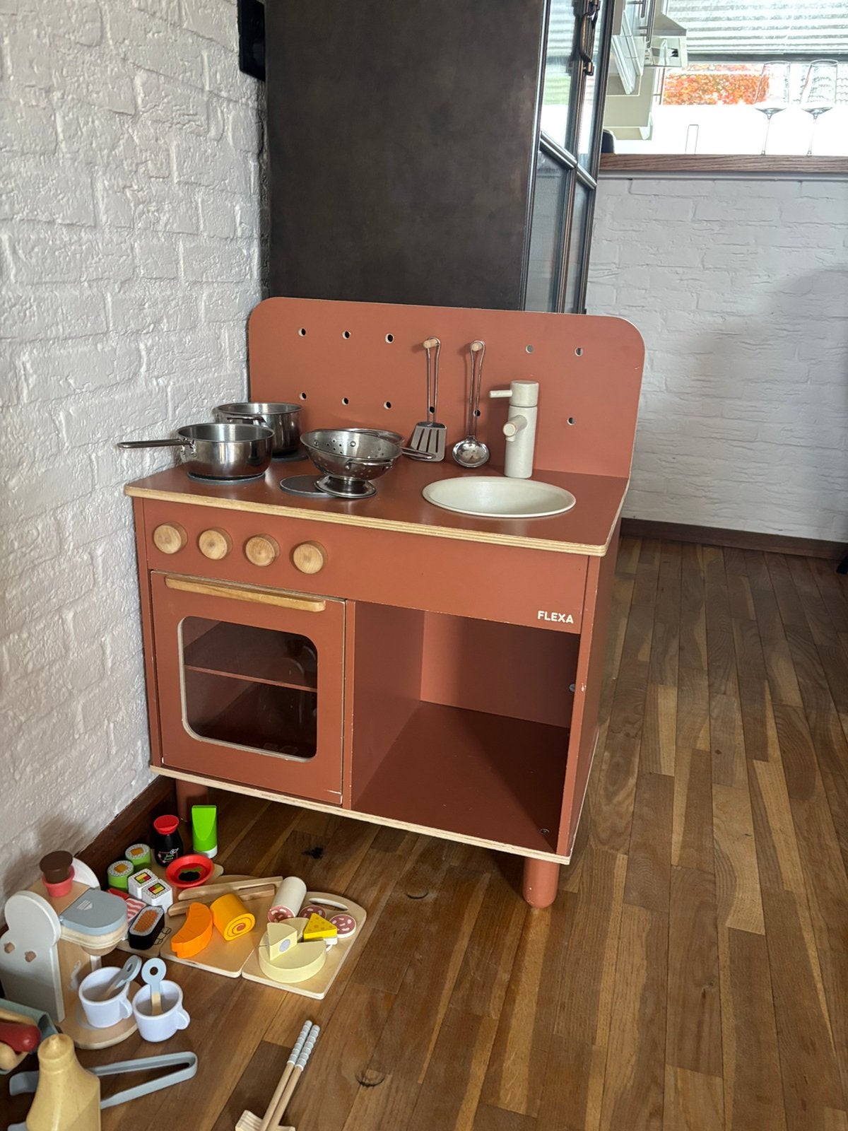 Flexa Kinderkeukentje met accessoires, Kinderen en Baby's, Ophalen, Gebruikt, Hout, Speelkeuken