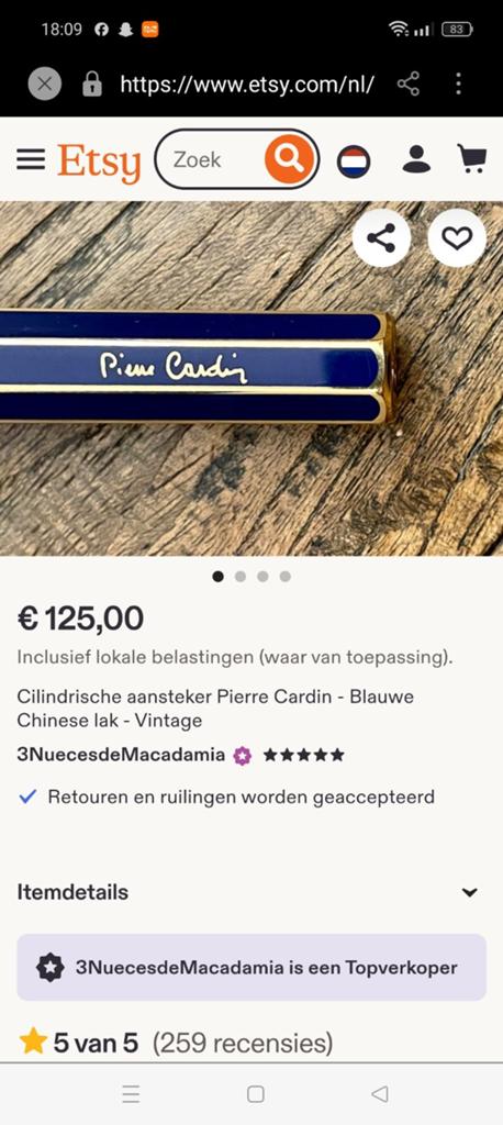 Te koop aansteker Pierre Cardin  nog wereke bieden., Verzamelen, Ophalen of Verzenden, Aansteker