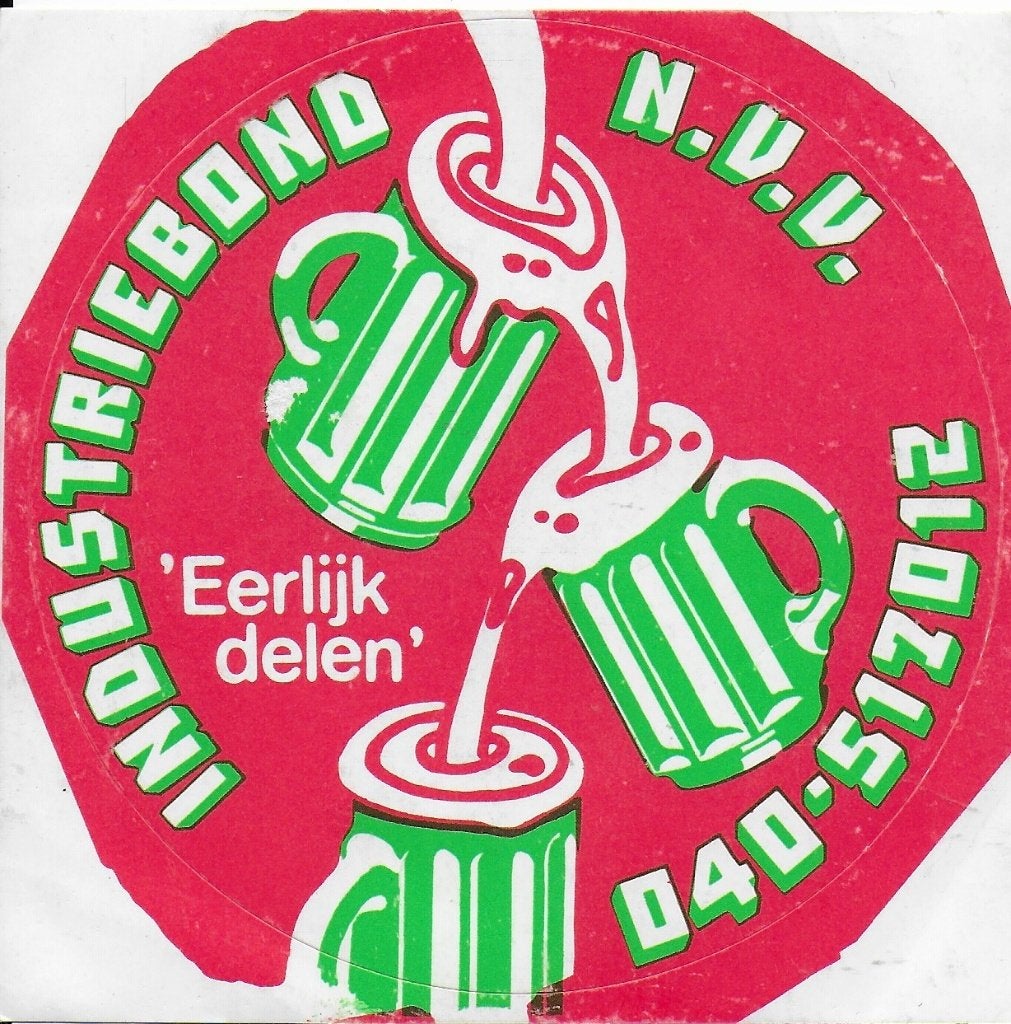 So142 sticker industriebond nvv, Verzamelen, Ophalen of Verzenden, Zo goed als nieuw, Overige typen