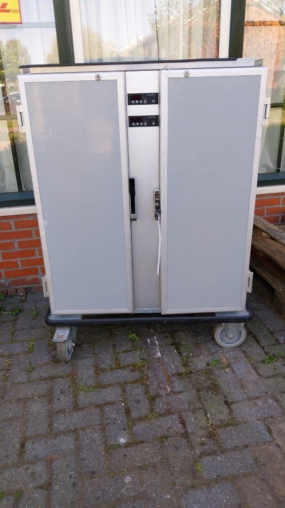 Prima warmhoudkar op zware wielen afzonderlijke verwarming, Zilver, Ophalen of Verzenden, Metaal, Overige merken