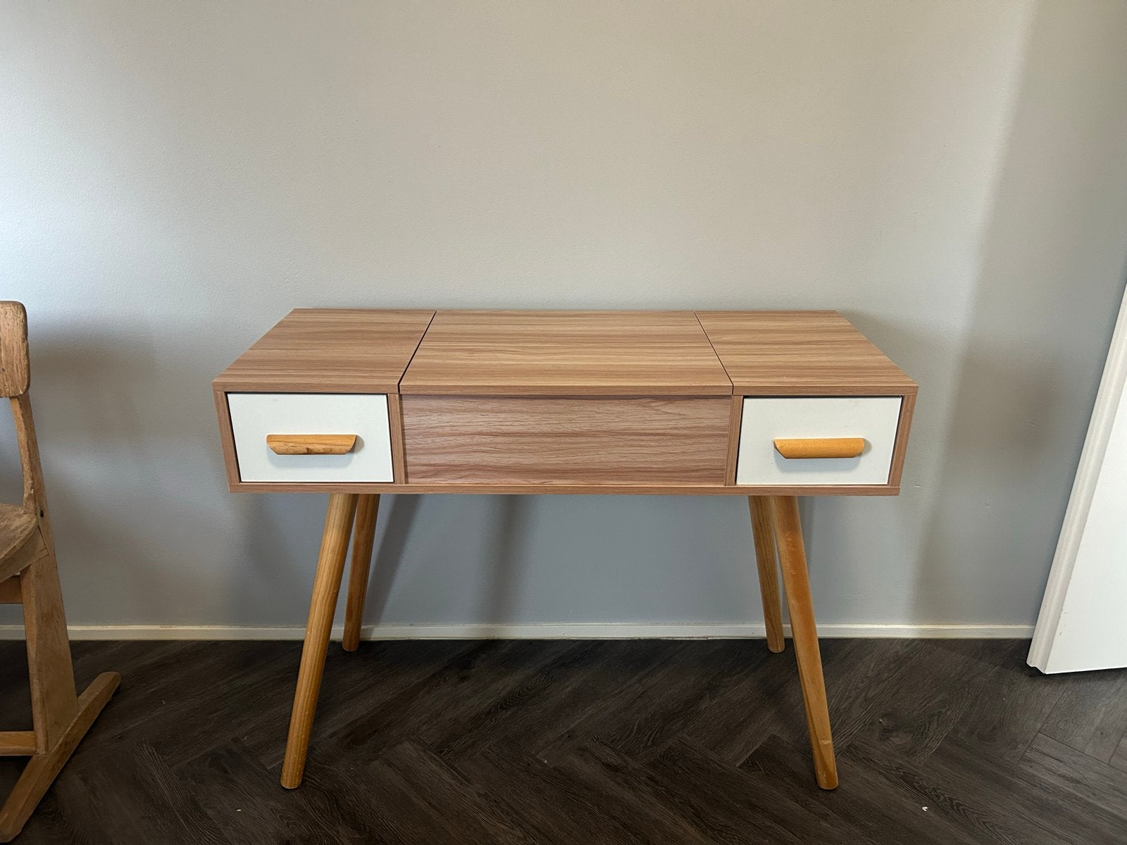 Kaptafel met spiegel en opbergruimte, Ophalen, Gebruikt, 100 tot 150 cm, Minder dan 100 cm