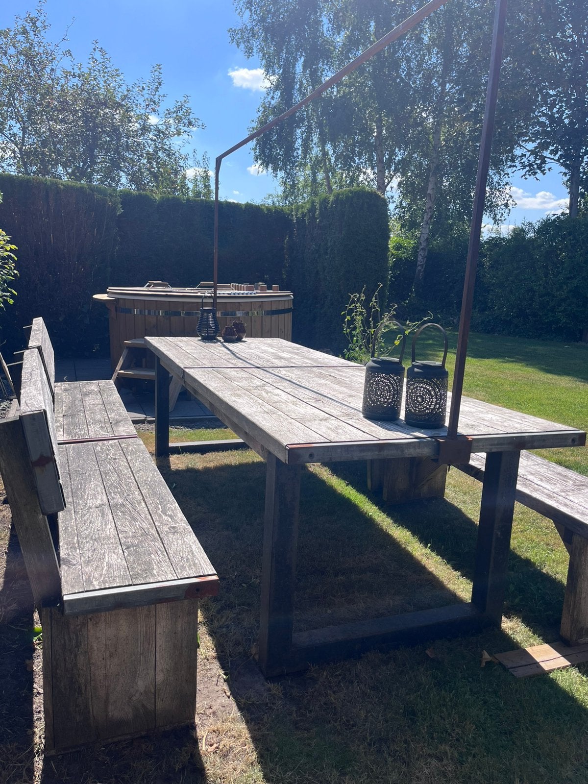 Houten tuinset, Ophalen, Gebruikt, Hout, Meer dan 8 zitplaatsen
