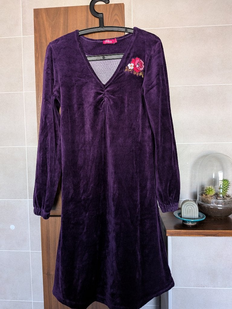 Tante Betsy jurk Sandra Velvet Purple maat L, Tante Betsy, Paars, Maat 42/44 (L), Ophalen of Verzenden
