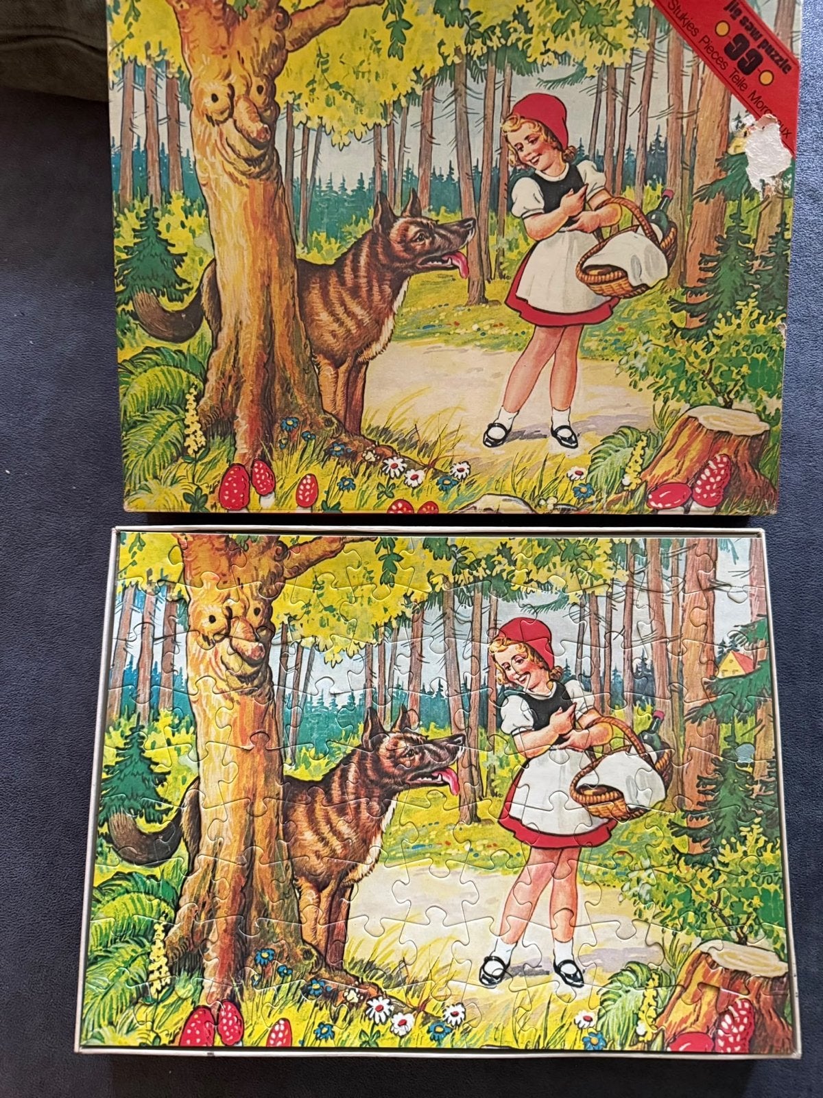 Vintage Roodkapje legpuzzel 99 stukjes, Ophalen of Verzenden, Minder dan 500 stukjes, Gebruikt, Legpuzzel