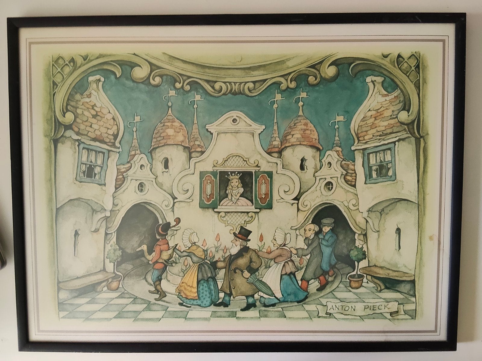 Anton Pieck Prent: Sprookjesachtige Scène, Ophalen of Verzenden