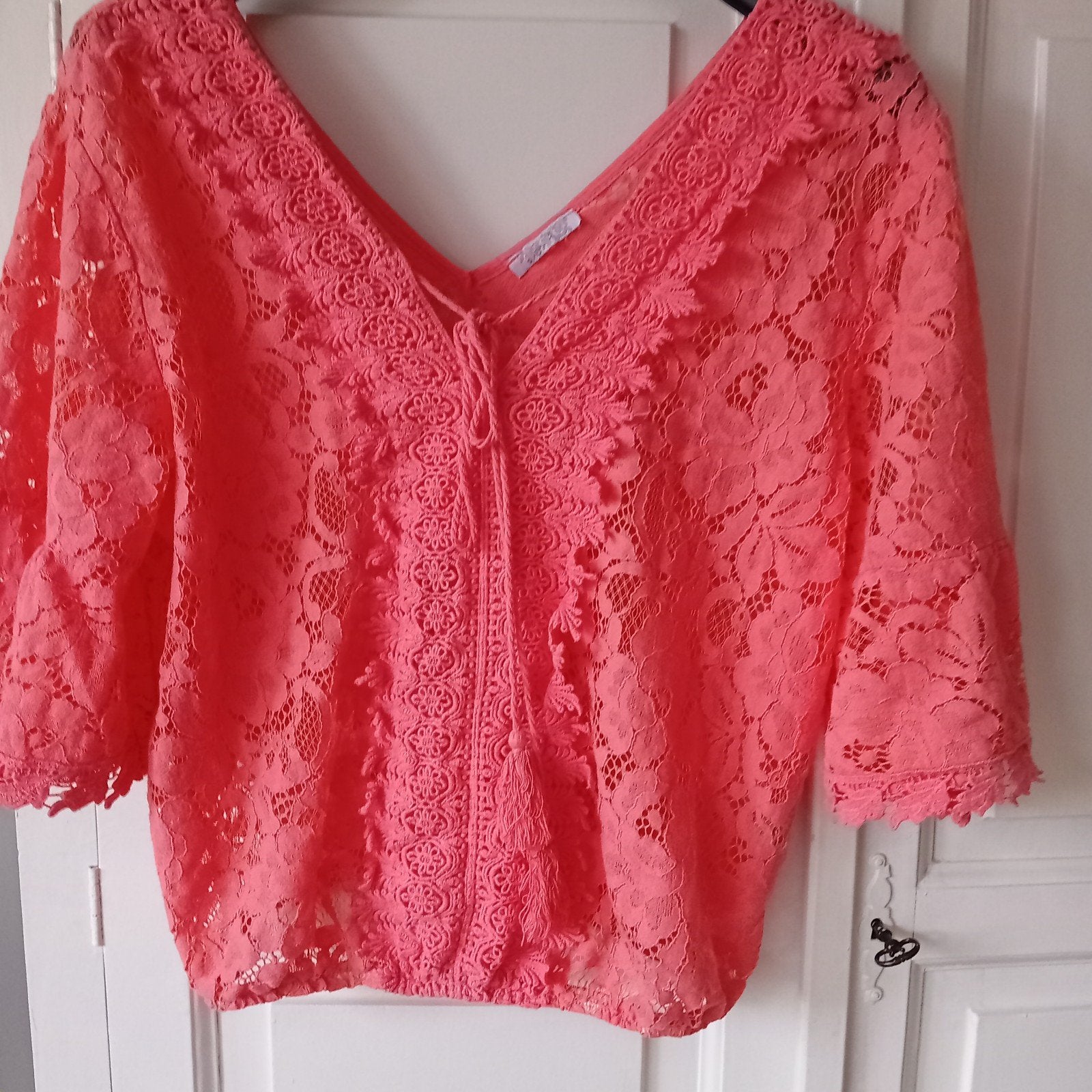 enige blouse L katoen, Verzenden, Zo goed als nieuw, Maat 42/44 (L), Rood