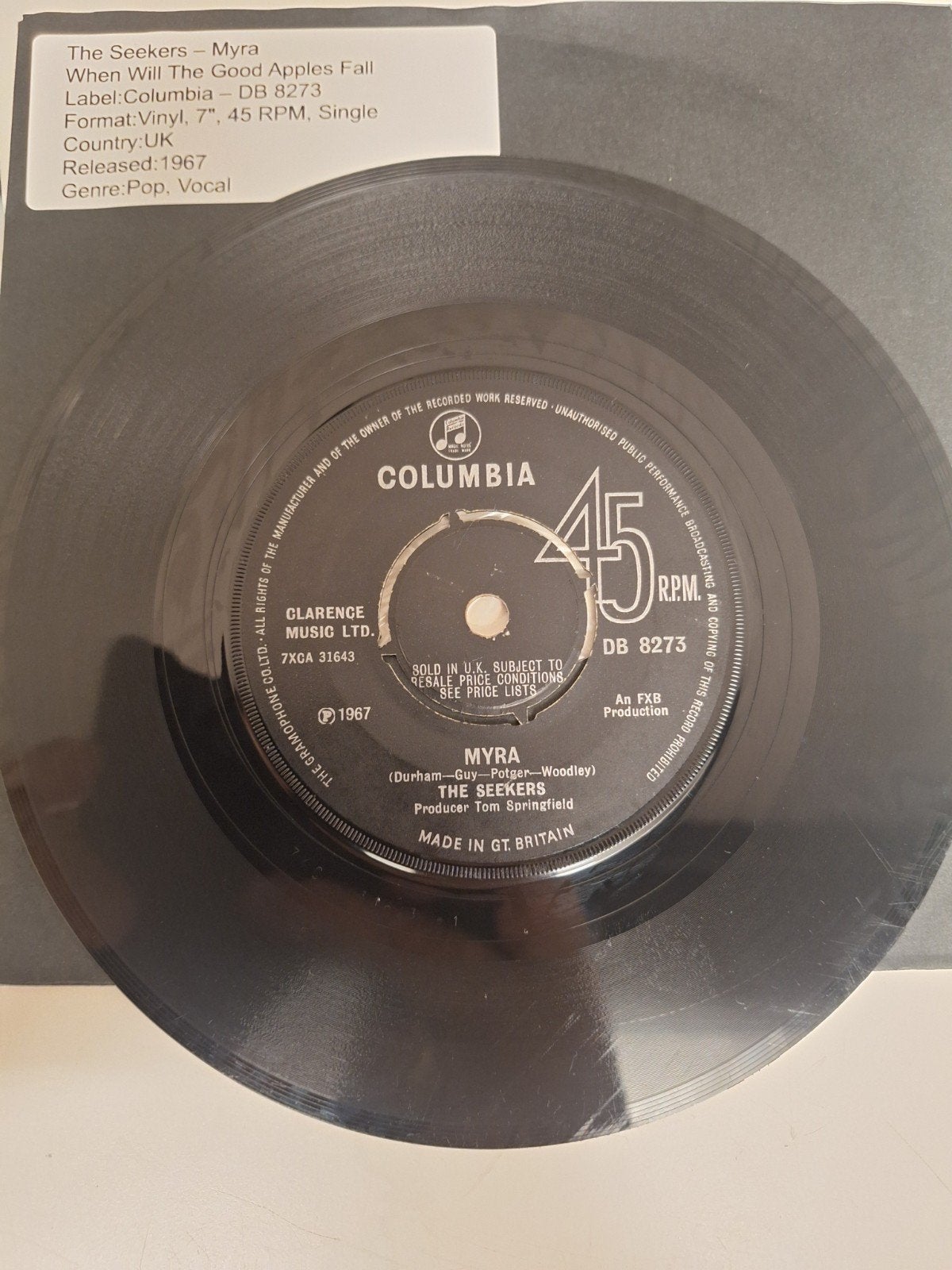The Seekers - Myra, 1967., Verzenden, 7 inch, Pop