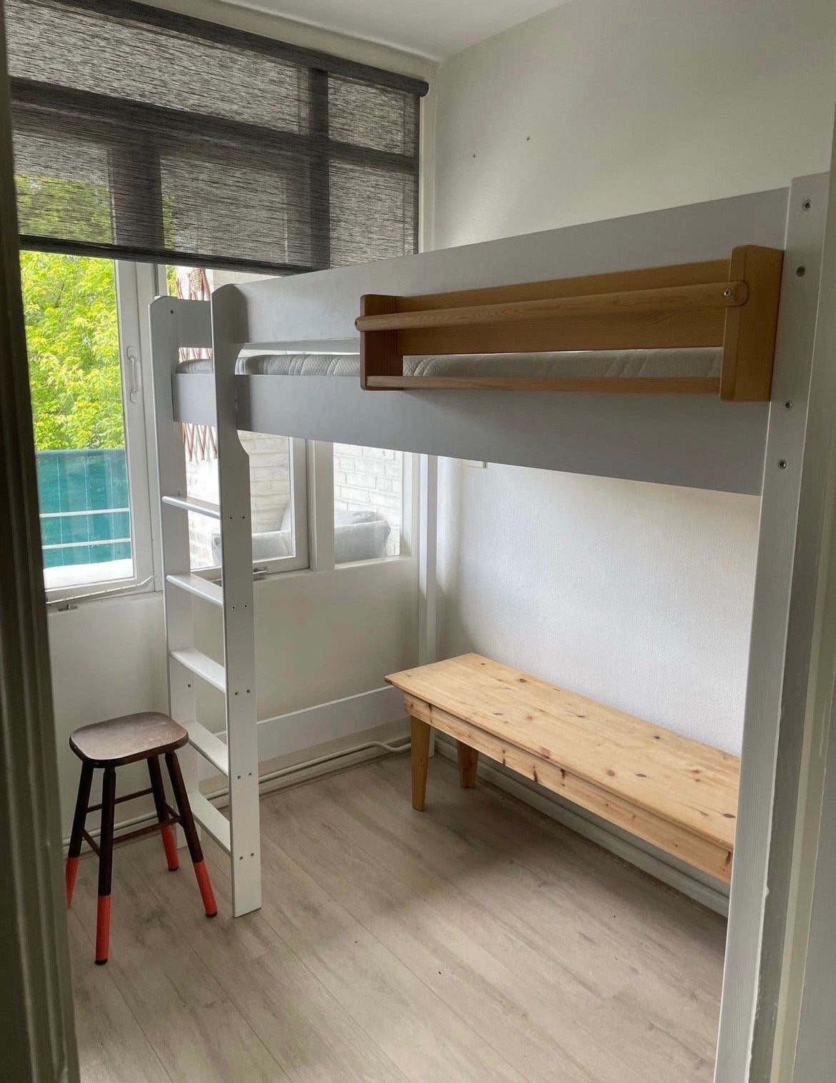 Hoogslaper wit 187x77x160 cm, Ophalen, Hoogslaper, Eenpersoons, 160 tot 180 cm