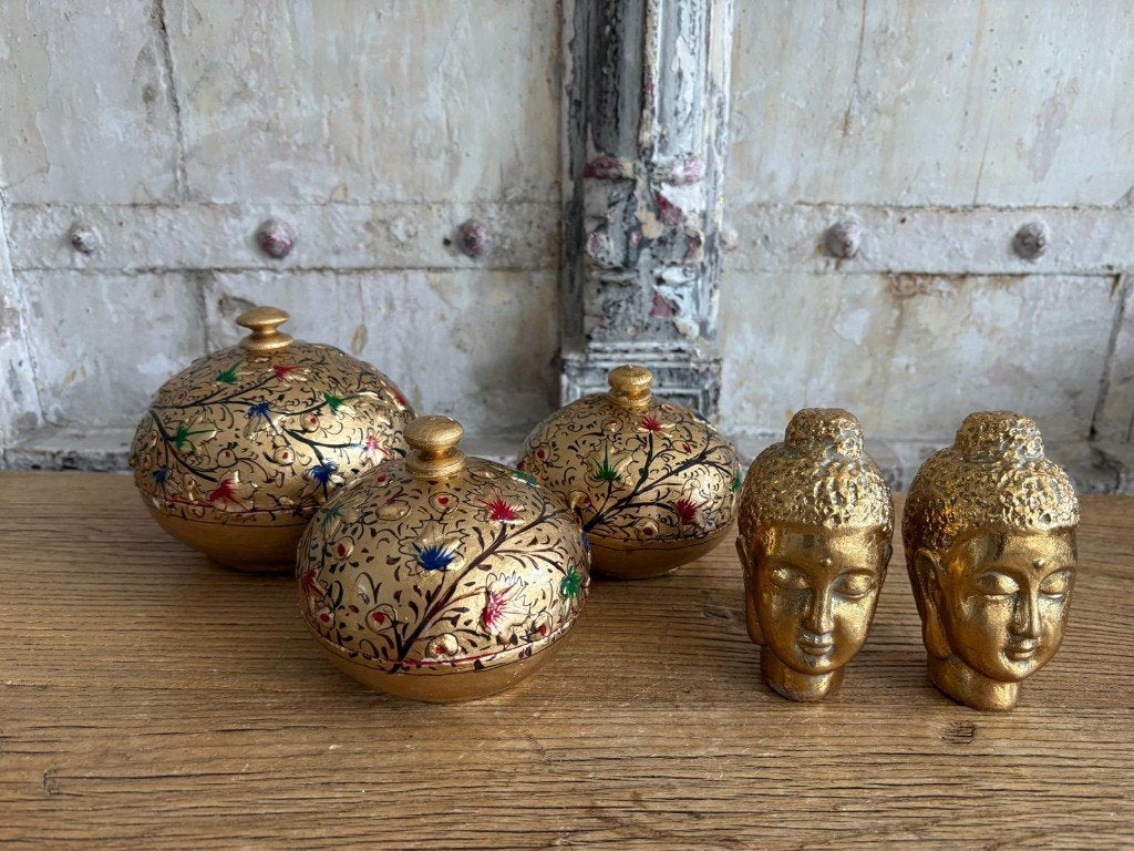 Oosterse papier maché kruidenpotjes, Ophalen of Verzenden