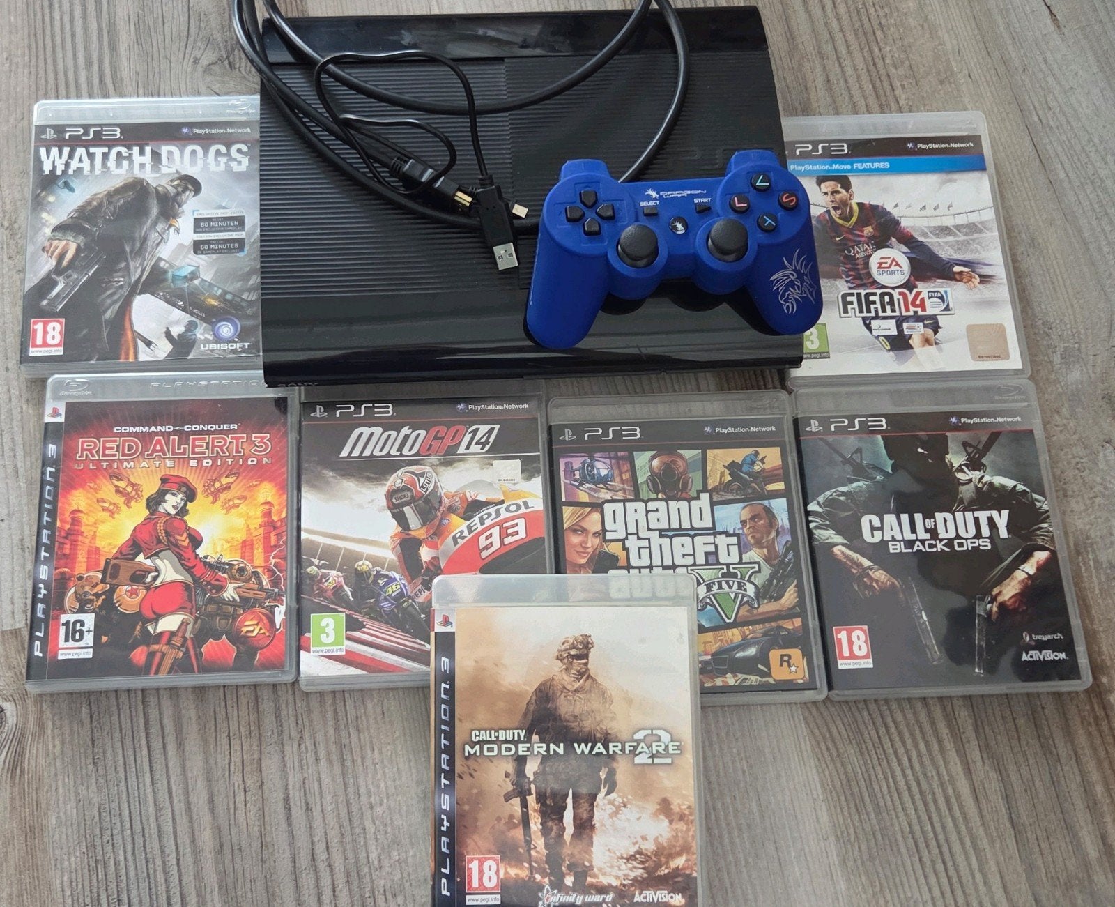 PlayStation 3 Slim 500gb met controller en 7 games, Ophalen, 250 GB, Met 1 controller, Slim