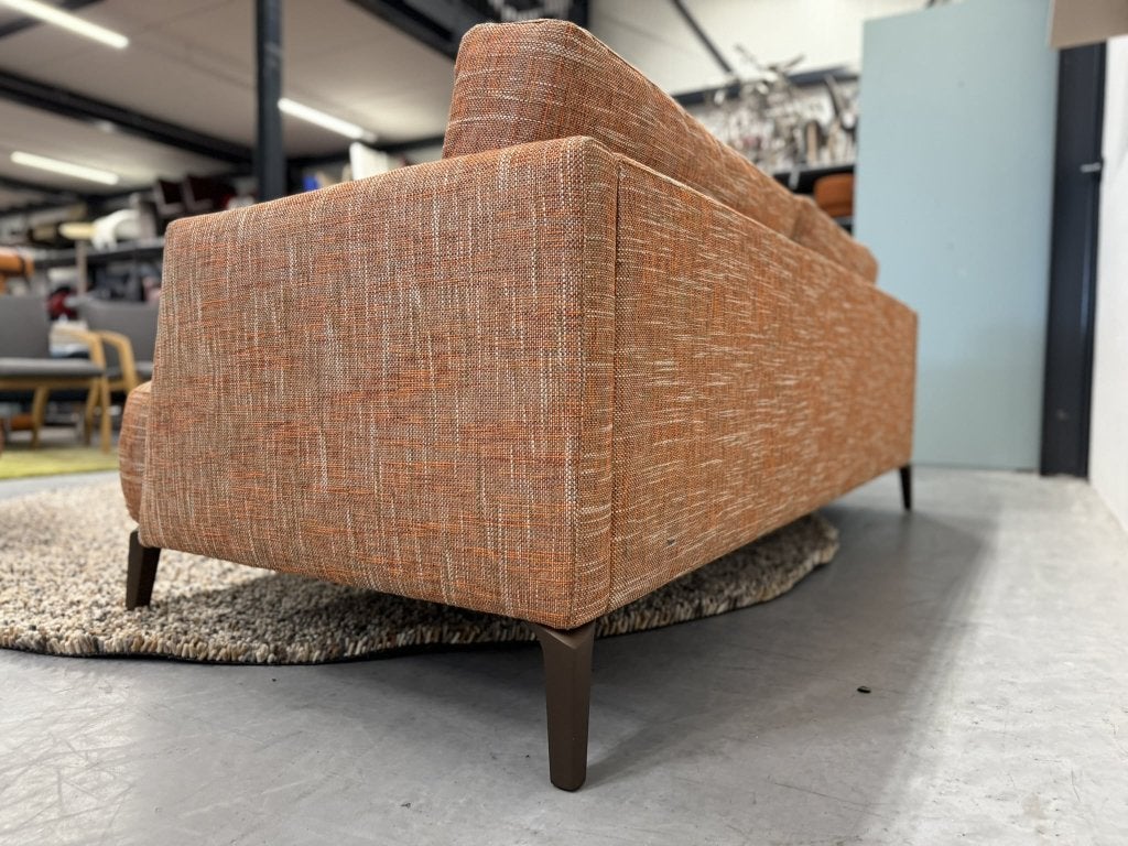 Nieuw Leolux pode Quote 3 zits bank oranje ruvido stof 220, Huis en Inrichting, Leolux, Info@leolux.nl, 75 tot 100 cm, Ophalen of Verzenden