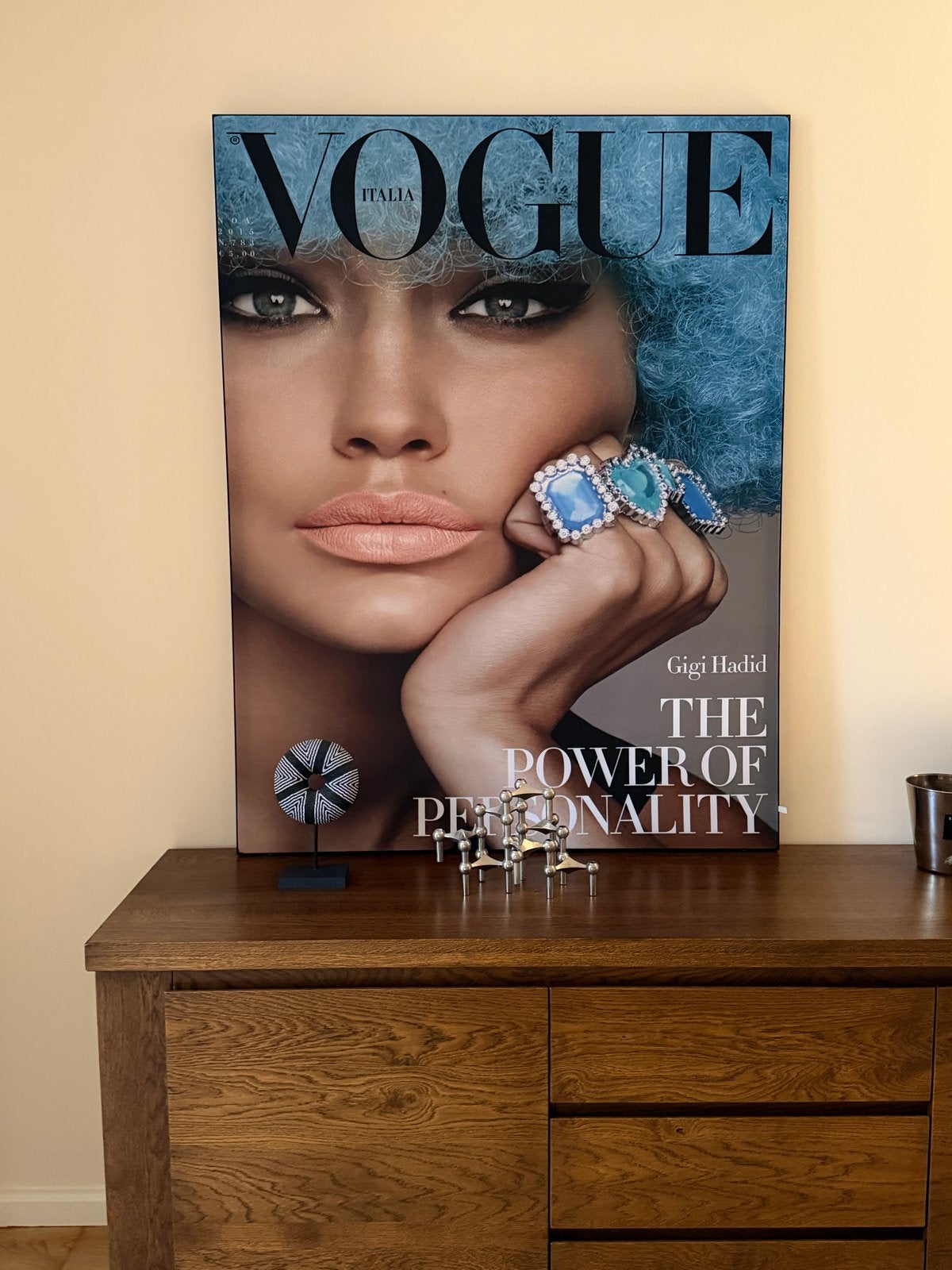 Vogue schilderij, fotokunst, groot schilderij 140 x 107, Ophalen, Ingelijst, Print, Portret