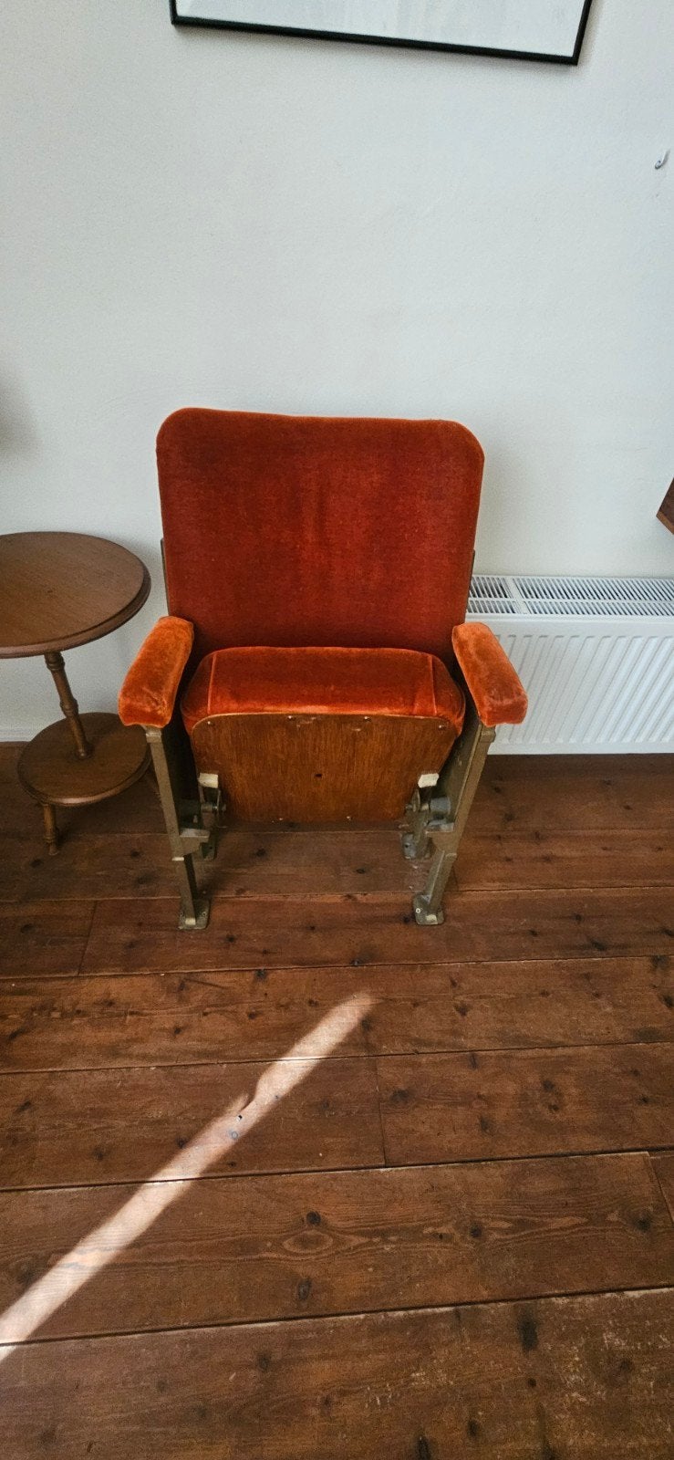 Vintage bioscoopstoel - Oranje velours, Antiek en Kunst, Ophalen
