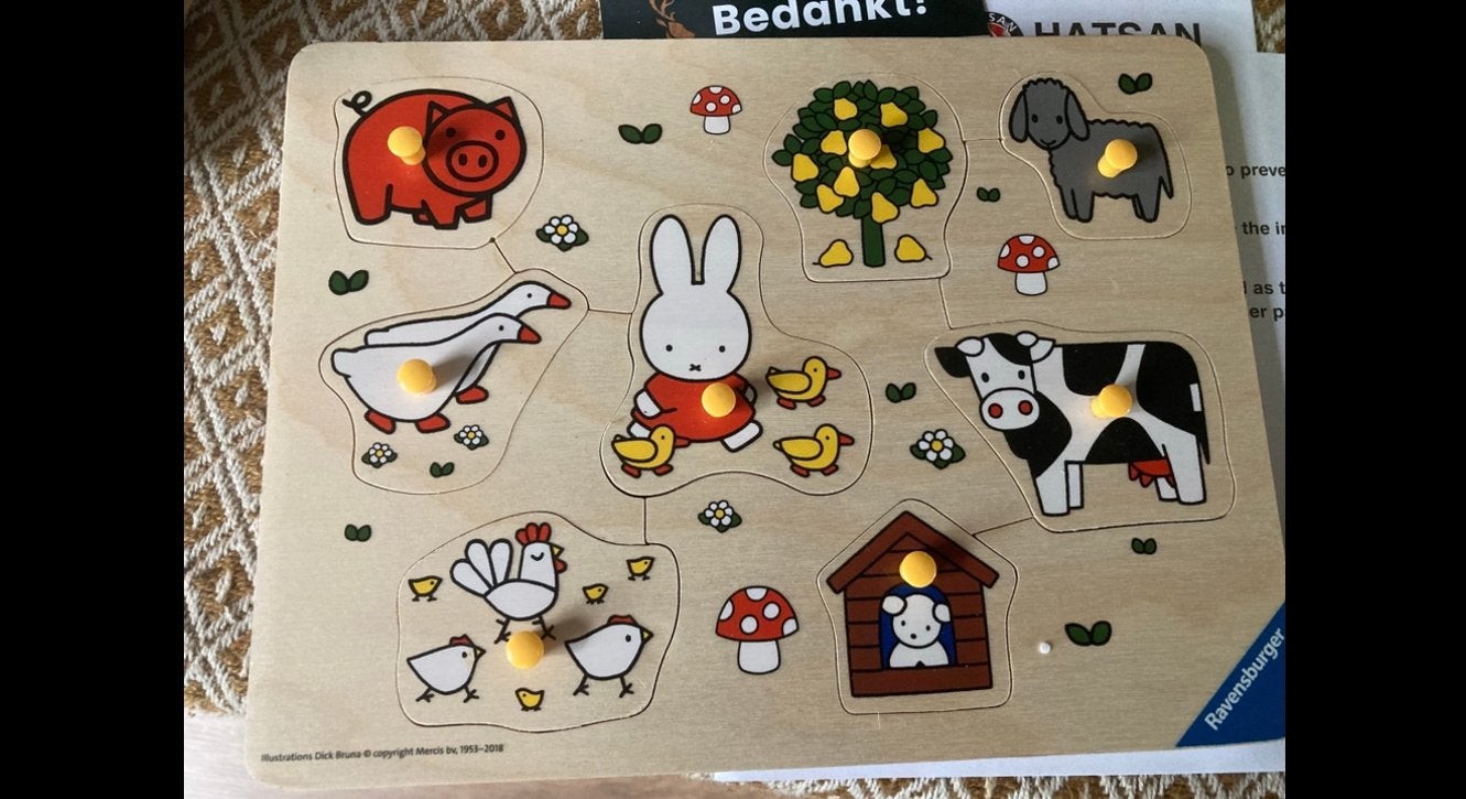 Houten Nijntje boerderij puzzel, Ophalen of Verzenden, Gebruikt, Overige typen