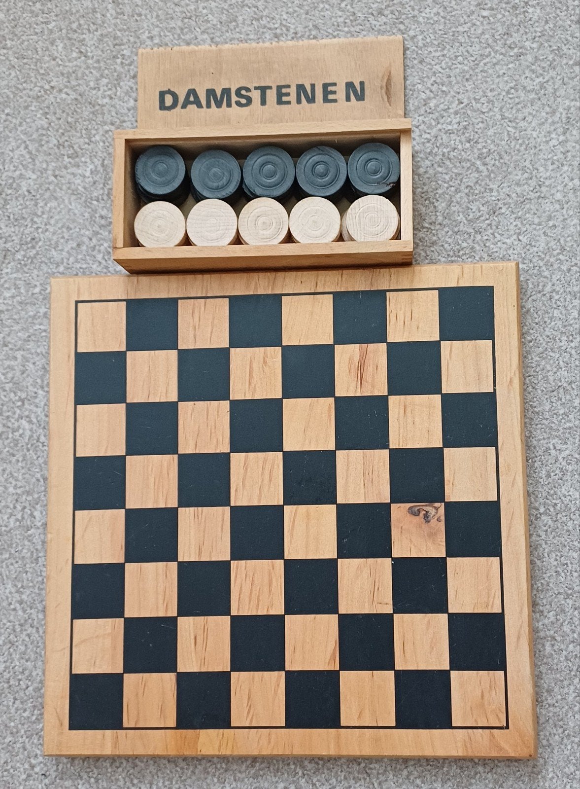 massief houten dam/schaakbord, Hobby en Vrije tijd, Ophalen of Verzenden