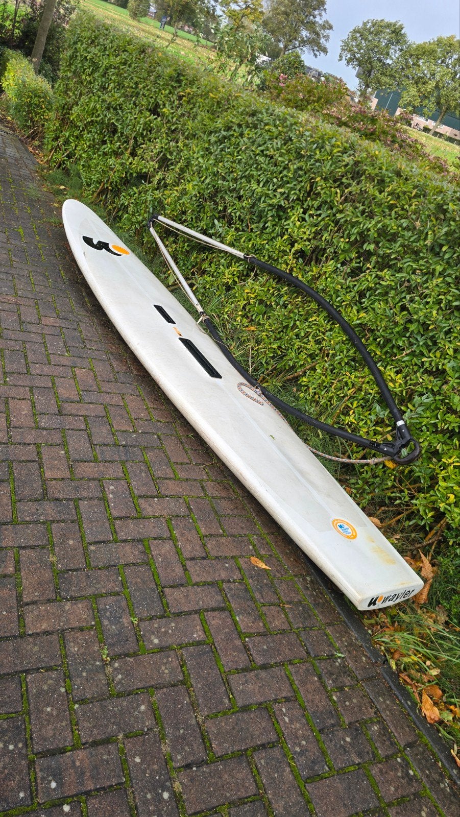 Vintage Wayler windsurfplank met giek - gratis af te halen, Gebruikt, Met giek, 300 cm of meer, Plank