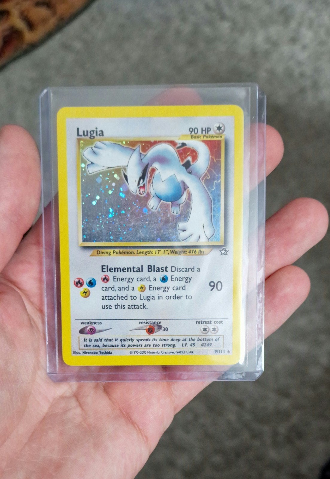 Lugia Neo Genesis Holo, Ophalen of Verzenden, Zo goed als nieuw, Foil
