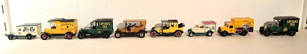 9 autos Days Gone en Matchbox–models of yesterday 1978-79, Overige merken, 1:50 of kleiner, Auto, Ophalen of Verzenden
