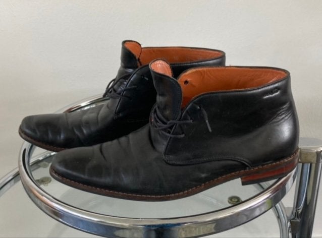 Van Lier zeer Nette (Gala)Schoenen Zwart leer Maat 9,5, Ophalen, Zwart, Gedragen, Veterschoenen