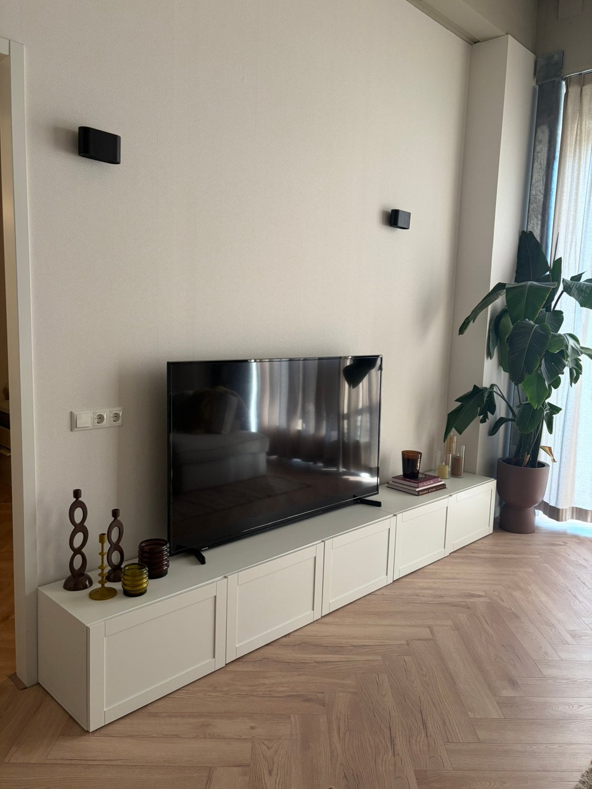 2x BESTA ikea tv meubel samen 3 meter breed, Ophalen, Gebruikt, 200 cm of meer, Minder dan 100 cm