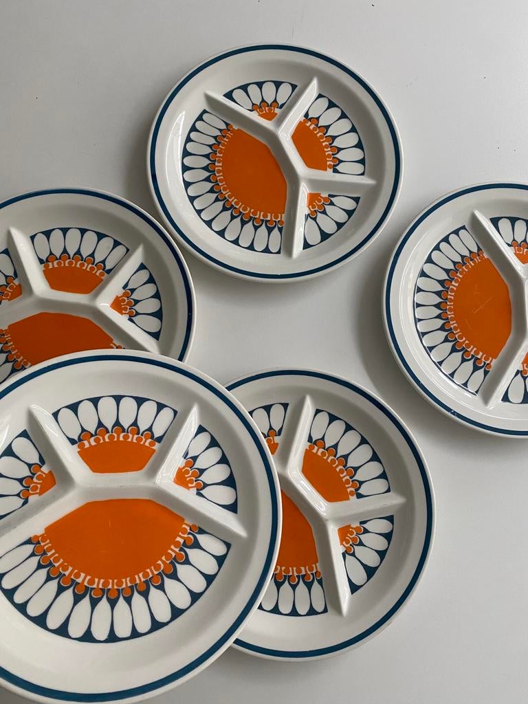 Fondue borden figgjo daisy turi, rare, Huis en Inrichting, Keuken | Servies, Ophalen of Verzenden, Zo goed als nieuw, Overige stijlen